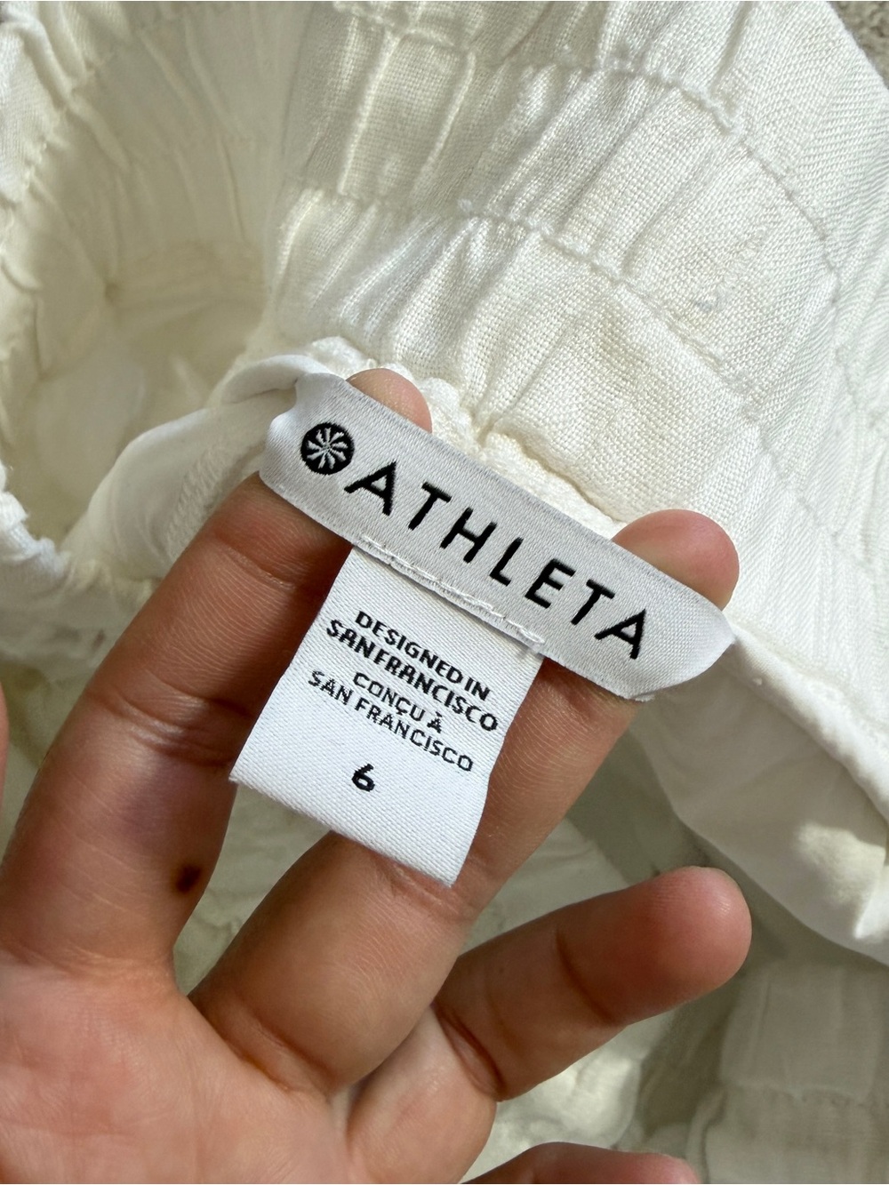 Athleta White Drawstring Linen-Blend Women’s Shorts - Picture 6 of 12